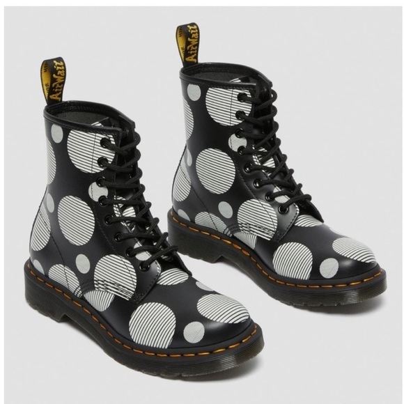 Dr. Martens 1460 WOMEN'S POLKA DOT SMOOTH LEATHER LACE UP BOOTS NEW - Picture 3 of 13